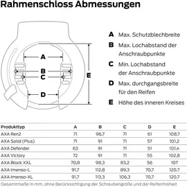 AXA basta AXA Veloschloss, (6 cm)