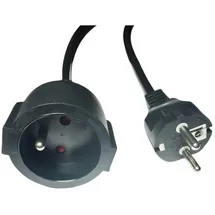 MicroConnect Power Extension Cord EU to French Type E 3 m Schwarz