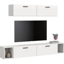 xonox.home Xonox Wohnwand, Weiß, Holzwerkstoff, 202x184x34 cm Wohnzimmer, Wohnwände, Anbauwände