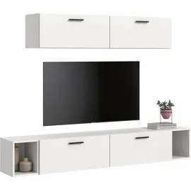xonox.home Xonox Wohnwand, Weiß, Holzwerkstoff, 202x184x34 cm Wohnzimmer, Wohnwände, Anbauwände