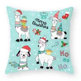 Kissenbezug 80x80 Alpaka Weihnachten Kopfkissenbezug 80x80 Baumwolle Leinen sofakissen mit Reißverschluss Dauerhaft Kissenbezüge 80x80 Knitterfreie Starke Atmungsaktivität Couchkissen 1 Pcs