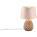 meineWunschleuchte Retro Tischleuchte Beige/Gold