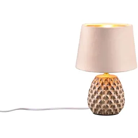 meineWunschleuchte Retro Tischleuchte Beige/Gold