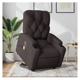 vidaXL Elektrischer Massagesessel mit Aufstehhilfe Dunkelbraun Stoff
