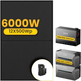 Anker SOLIX Solarbank 3 E2700 Pro 2x 2,68 kWh inkl. Power Dock + 12x 500W Solarmodule + Smarter Zähler