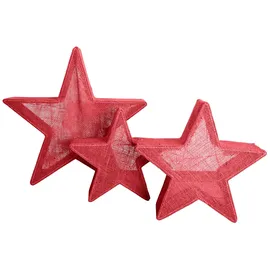 NÄVE LED Deko Weihnachtsstern 3 St. rot
