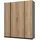 masseno Drehtürenschrank CAGLIARI 200 x 239 x 61,9 cm Schwarz