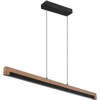 GLOBO LED-Pendelleuchte 67849H dunkelbraun mattschwarz Holz Kunststoff Metall, B/H/T: