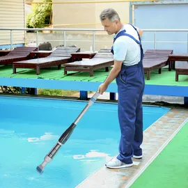 Outsunny Schnurloser Poolsauger Blau Ø6 x 106-162 cm