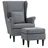 Homcom Ohrensessel mit Hocker Polyester 75 x 104 x 83 cm Grau