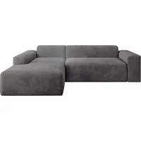 Juskys Sofa in L-Form Vals links Dunkelgrau