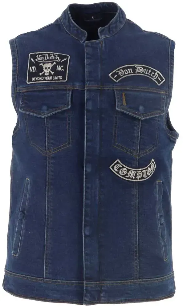 Helstons Apache Denim Weste - Blue Dirty - XL