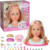 BABY Born Stylingkopf Prinzessin, Puppenschminkkopf für Kinder mit Langen blonden Haaren inkl. Schminkpalette, Bürste und Stylingaccessoires, Schminke für Puppe und Kinderhaut, 835432 Zapf Creation