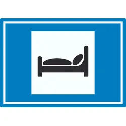 Autobahnhotel Symbol Aufkleber A3 (297x420mm)