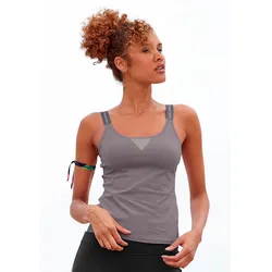 Funktionsshirt, mit beschrifteten Trägern und Mesh-Einsatz, Gr. XL (48/50), stone, , 29637837-XL