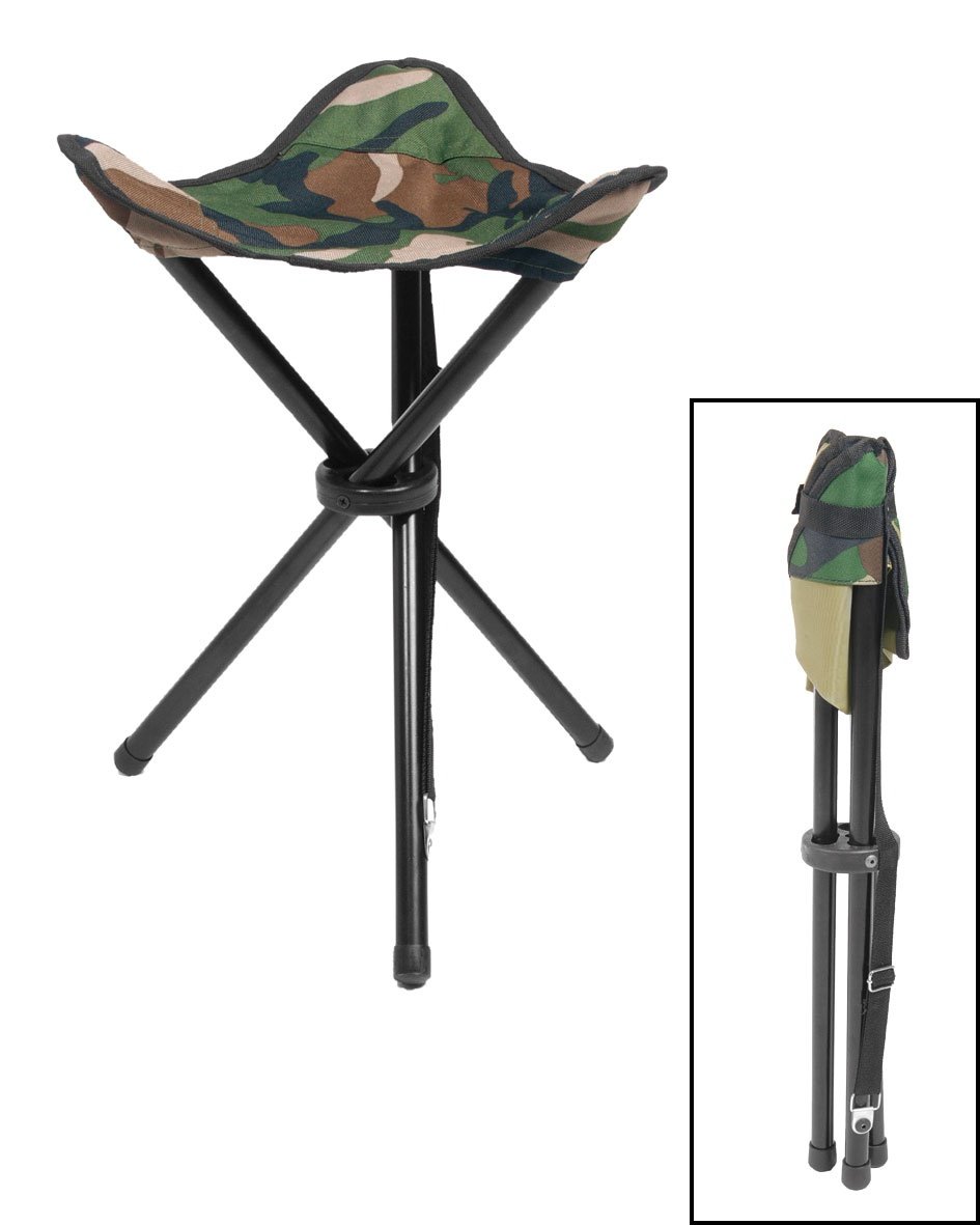 Mil-Tec Tripod Camo, chaise pliante - Woodland