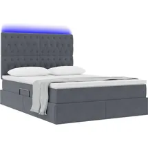vidaXL Bett mit Stauraum und LED mit LED Dunkelgrau 140 x 190 cm Samt