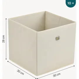 [en.casa] Faltbox 30 x 30 x 28 cm 10-tlg. Beige