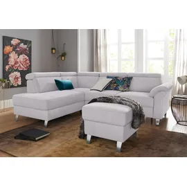 sit&more Ecksofa SIT & MORE "Arngast L-Form", silber, B:245cm H:84cm T:194cm, Sofas, Ecksofa, inklusive Kopfteilverstellung und Federkern
