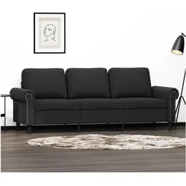 vidaXL 3-Sitzer-Sofa Schwarz 180 cm Samt