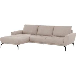 Ecksofa EXXPO - SOFA FASHION "NICEA erstklassiger Sitzkomfort", grau (taupe), B:264cm H:87cm T:171cm, Sofas, In hochwertiger Verarbeitung und ergonomische Sitzposition