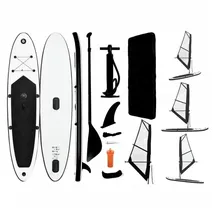 vidaXL Aufblasbares SUP-Board mit Segel Schwarz Weiß