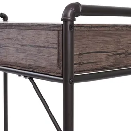 Mendler Schreibtisch HWC-F58 Wildeiche-Optik / Braun