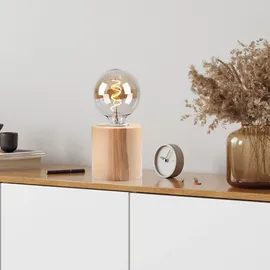 Sollux Lighting Nachttischlampe Holz Braun