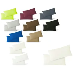 EXKLUSIV HEIMTEXTIL Kissenhülle Kissenbezug Doppelpack mit Reißverschluss  hochwertige Jersey Qualität Natur 40 x 80 cm