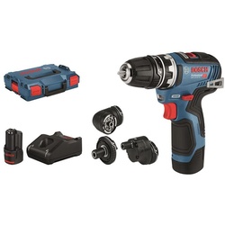 Bosch Akku-Bohrschrauber GSR 12 V-35 FC Professional inkl. 4 Vorsätze + 2 Akkus