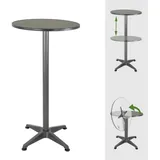 Baumarktplus Stehtisch 2in1 Bistrotisch Alu klappbar höhenverstellbar 70/115 cm Ø 60 cm Partytisch Anthrazit