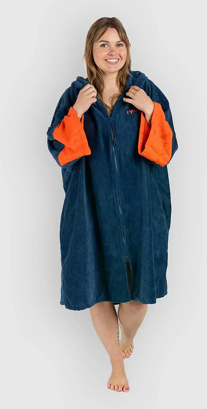 Dryrobe Fullzip Towel Robe Organic Cotton Surf Poncho blue Gr. S