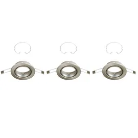 Briloner Einbaustrahler 3er Set GU10 Nickel Matt Ø 8,6 cm