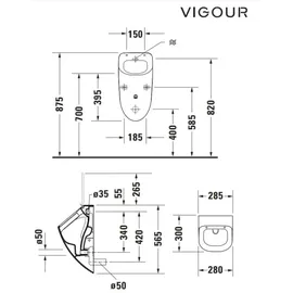 Vigour DERBY Urinal spülrandlos und Wand WC mit SoftClose Deckel