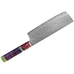 Muxel Cleaver Damaskus Küchenmesser, das Metzgermesser Hackbeil und Messer mit scharfer Klinge und unikatem Griff