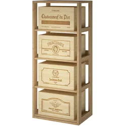 Godello Serie Weinregal aus heller Kiefer 4 Holzkisten