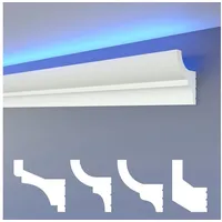 heximo LED Stuckleisten HEXIMO Weiß 6 St. 55 x 7,2 cm