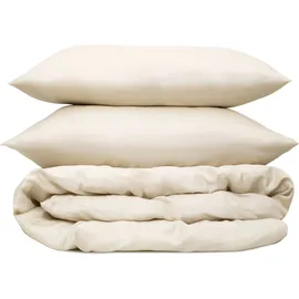 Wolkenfeld Edel Mako-Satin Beige 135 x 200 cm + 2 x 80 x 80 cm
