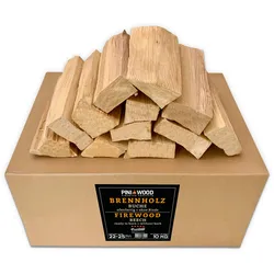 PINI Grillholz OHNE RINDE Buche 10 Kg Brennholz 20-25 cm für Pizzaofen Grill Smoker Kamin Feuerschale