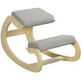 HOMCOM Kniestuhl Ergonomisch aus Holz, Gesundheitsstuhl zur Verbesserung der Körperhaltung, Bürostuhl für Homeoffice, Hellgrau