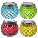 MARELIDA Solarleuchte Glas H: 9,0 cm 4St bunt