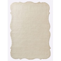 Teppich HEINE HOME Teppiche Gr. B/L: 70 cm x 140 cm, 12 mm, 1 St., beige (ecru) Schurwollteppiche