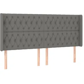 vidaXL Boxspringbett mit Matratze & LED Dunkelgrau 200x200 cm Stoff