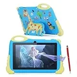 C idea kinder tablet ab 3 jahre, Android 13 Kinder-Tablet für Kleinkinder, 7-Zoll-Kinder-Tablet 4 GB RAM 32 GB ROM (512 GB TF) HD IPS Sicherheits-Augenschutz als Geschenk für Jungen und Mädchen (Blau)