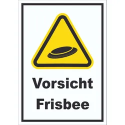 Vorsicht Frisbee Schild A6 (105x148mm)