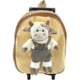 Kögler 85416 - 2 in 1 Tierrucksack & Trolley Kuh, für Kinder, mit Ausziehbarem Griff, ca. 45 x 28 x 20 cm Kinder-Rucksack, 45 cm, Braun/Weiß