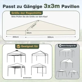 Sekey Ersatzdach Pavillon 3 x 3 m Transparent