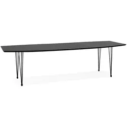 Kadima Design Ausziehbarer Esstisch, erweiterbar bis 270 cm, 10 Personen, Schwarz