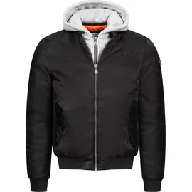 Lonsdale Clifton All Seasons Jacke mit Kapuze schmale Passform schwarz L