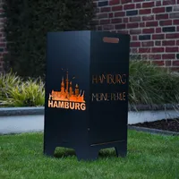 FEUERTONNEN BERTLING® Feuertonne Mit Stadtmotiv | Stabiles Stecksystem Mit Tragegriffen | Besonders Robust & Aus Hochwertigem Stahl | Für Eine Knisternde Gemütlichkeit In Deinem Garten (78cm Hamburg)